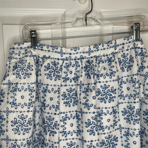 Talbots Geo Eyelet Midi Skirt in Port Blue/Multi 18 - Picture 4 of 10